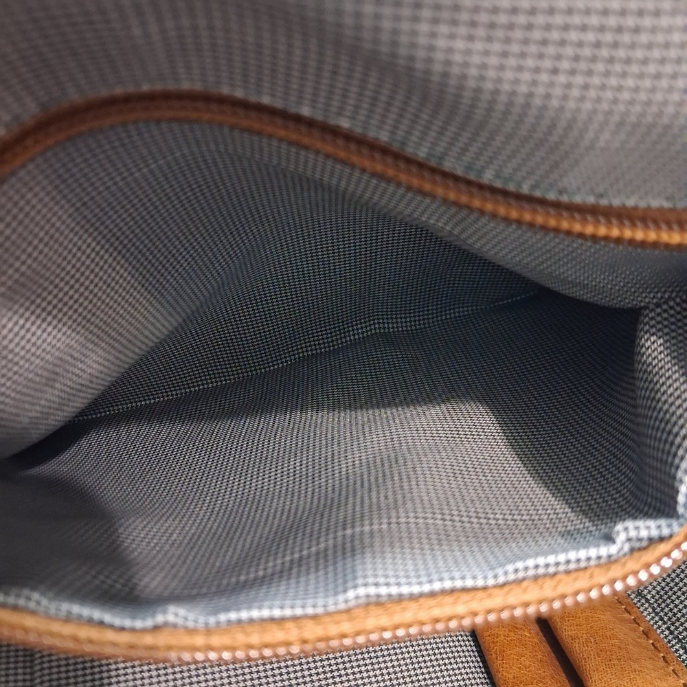 Spikes & Sparrow VTG Brown Leather Satchel Crossbody Bag Houndstooth Lining - Picture 9 of 16